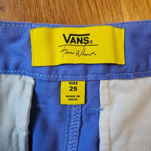 Vans Pants‎ Womens 25  Blue Tierra Whack Cuffed Wide Leg Chino Style Streetwear - Picture 10 of 12